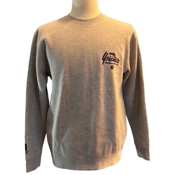 New Stance Yosemite Pullover Sweatshirt Gray Cotton Blend Unisex S - Picture 1 of 6